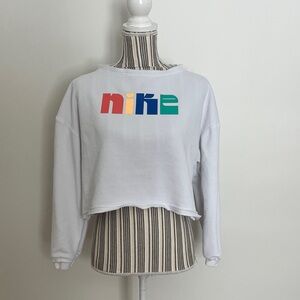 Nike Multicolor Logo White Sweatshirt